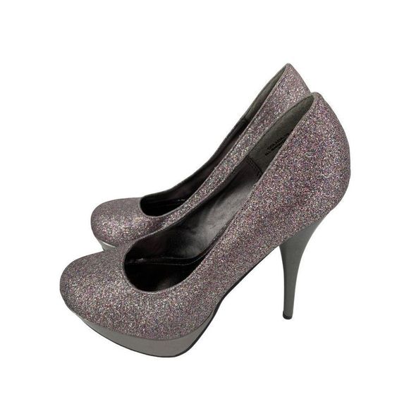 Bambo Ultra High Heels Sparkcle Colada Platform Sz 8 Stiletto Shoes Women 2957 - Picture 3 of 11